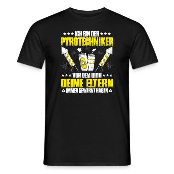 Pyrotechniker Feuerwerk Pyrotechnik Pyrotechnician - Männer T-Shirt - Schwarz - Vorne - AI Model Male 178 light (178cm)