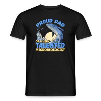 Proud Dad Of A Microbiologist Ocean Scientist - Men's T-Shirt - black - Front - AI Model Male 178 light (178cm)