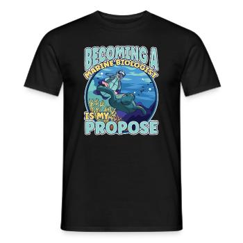 Devenir un futur biologiste marin est ma proposition - T-shirt homme - noir - Devant - AI Model Male 178 light (178cm)