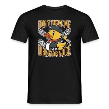 Don’t Make Me My Director Voice Movie (Ne faites pas de moi mon film de voix de réalisateur) - T-shirt homme - noir - Devant - AI Model Male 178 light (178cm)