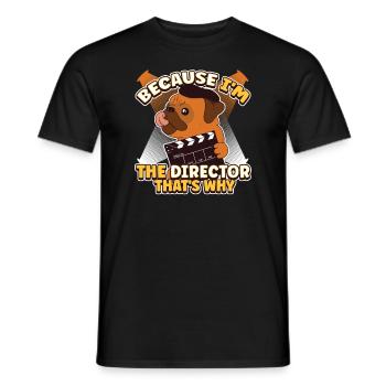 Parce que je suis le réalisateur c’est pourquoi le directeur de la photographie - T-shirt homme - noir - Devant - AI Model Male 178 light (178cm)