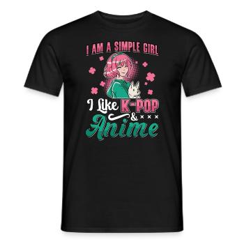I Like K-Pop And Anime K-Pop - Men's T-Shirt - black - Front - AI Model Male 178 light (178cm)
