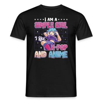 I Like K-Pop And Anime K-Pop - Men's T-Shirt - black - Front - AI Model Male 178 light (178cm)