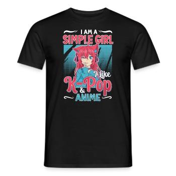 I Like K-Pop And Anime K-Pop - Men's T-Shirt - black - Front - AI Model Male 178 light (178cm)