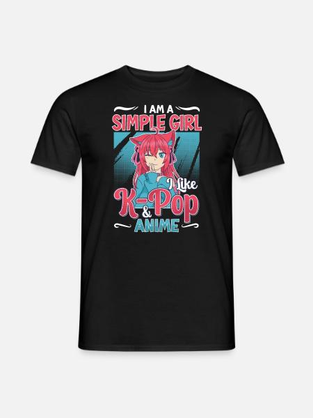 J’aime la K-Pop et l’anime K-Pop - T-shirt homme - noir