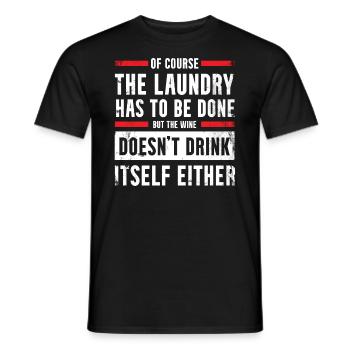 Design amateur de vin-fan-boire Pour les épurateurs - T-shirt homme - noir - Devant - AI Model Male 178 light (178cm)