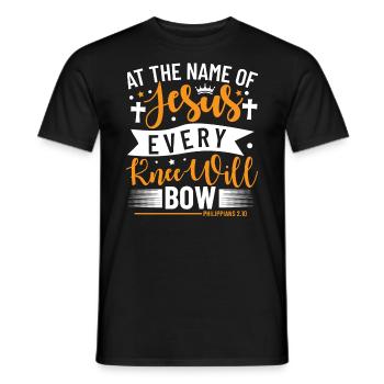 Beim Namen Jesu Werden Sich Alle Knie Beugen - Männer T-Shirt - Schwarz - Vorne - AI Model Male 178 light (178cm)
