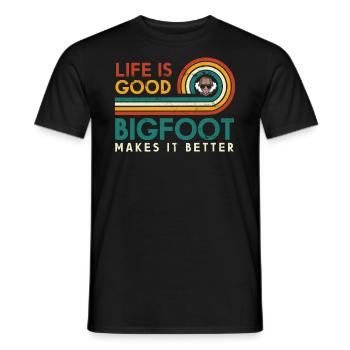 Das Leben Ist Gut Bigfoot Macht Es Besser Für - Männer T-Shirt - Schwarz - Vorne - AI Model Male 178 light (178cm)