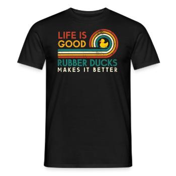 Das Leben Ist Gut Gummiente Macht Es Besser Für - Männer T-Shirt - Schwarz - Vorne - AI Model Male 178 light (178cm)