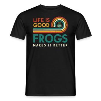 La vie est meilleure Les grenouilles la rendent meilleure - T-shirt homme - noir - Devant - AI Model Male 178 light (178cm)