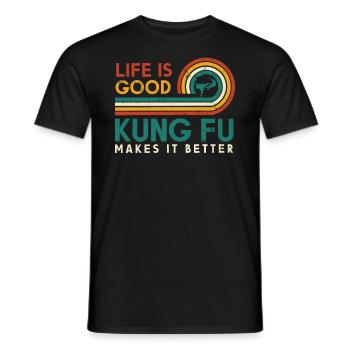 La vie est bonne Kung Fu le rend meilleur pour Kung - T-shirt homme - noir - Devant - AI Model Male 178 light (178cm)