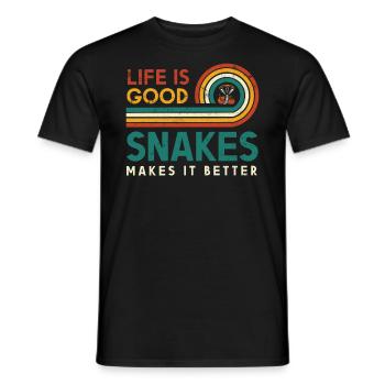 La vie est belle, les serpents la rendent meilleure pour - T-shirt homme - noir - Devant - AI Model Male 178 light (178cm)