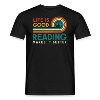 La vie est bonne lecture la rend meilleure pour la lecture - T-shirt homme - noir - Devant - AI Model Male 178 light (178cm)