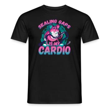 Sealing Caps Is My Cardio for a Pest Control - Men's T-Shirt - black - Front - AI Model Male 178 light (178cm)