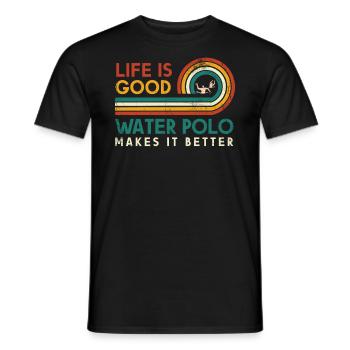 Das Leben Ist Gut Wasserball Macht Es Besser Für - Männer T-Shirt - Schwarz - Vorne - AI Model Male 178 light (178cm)