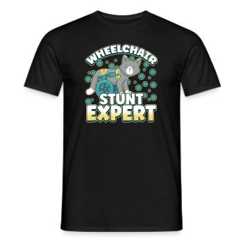 Conception de fauteuil roulant pour handicapés pour une amputation - T-shirt homme - noir - Devant - AI Model Male 178 light (178cm)