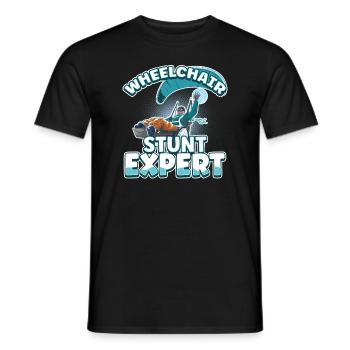 Conception de fauteuil roulant pour handicapés pour une amputation - T-shirt homme - noir - Devant - AI Model Male 178 light (178cm)