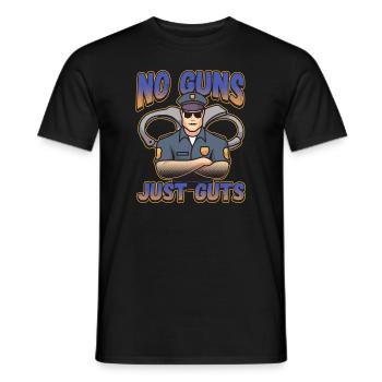 Conception de la ligne bleue pour un agent de police - T-shirt homme - noir - Devant - AI Model Male 178 light (178cm)