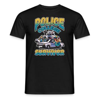 Conception de l’application du droit pour un agent de police - T-shirt homme - noir - Devant - AI Model Male 178 light (178cm)