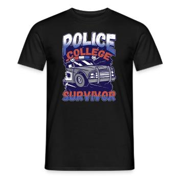 Conception de l’application du droit pour un agent de police - T-shirt homme - noir - Devant - AI Model Male 178 light (178cm)