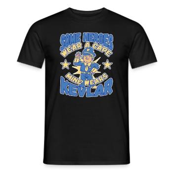 Conception de l’application du droit pour un agent de police - T-shirt homme - noir - Devant - AI Model Male 178 light (178cm)