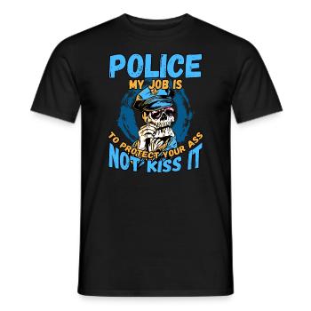 Conception de l’application du droit pour un agent de police - T-shirt homme - noir - Devant - AI Model Male 178 light (178cm)