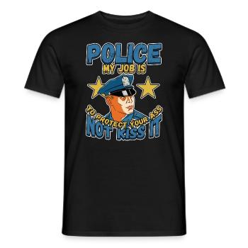 Conception de l’application du droit pour un agent de police - T-shirt homme - noir - Devant - AI Model Male 178 light (178cm)