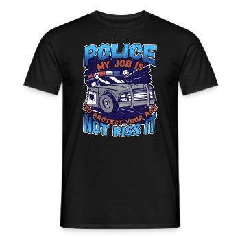 Conception de l’application du droit pour un agent de police - T-shirt homme - noir - Devant - AI Model Male 178 light (178cm)