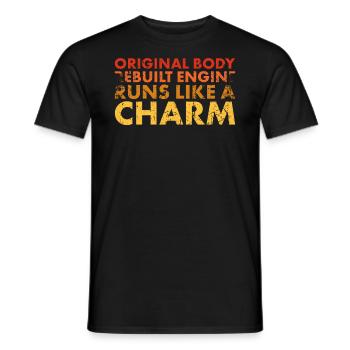 Original Body Rebuilt Engine runs like a charm - Men's T-Shirt - black - Front - AI Model Male 178 light (178cm)