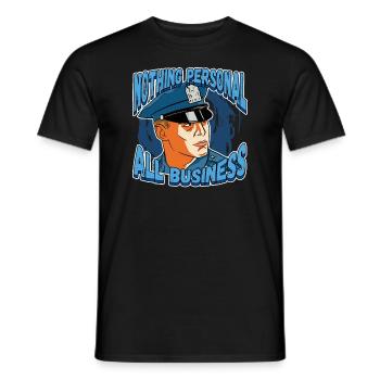 Conception de l’application du droit pour un agent de police - T-shirt homme - noir - Devant - AI Model Male 178 light (178cm)