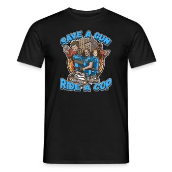Law Enforcment Design for a Police Officer - Men's T-Shirt - black - Front - AI Model Male 178 light (178cm)