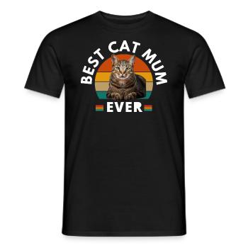 BEST CAT MUM EVER - Men's T-Shirt - black - Front - AI Model Male 178 light (178cm)