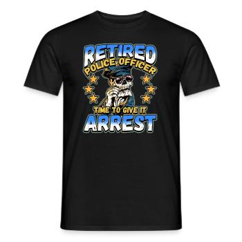 Conception de l’application de la loi pour un agent de police - T-shirt homme - noir - Devant - AI Model Male 178 light (178cm)