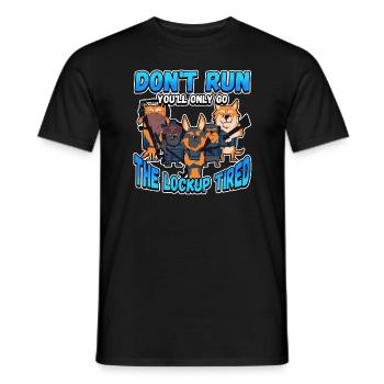 Conception de l’application de la loi pour un agent de police - T-shirt homme - noir - Devant - AI Model Male 178 light (178cm)