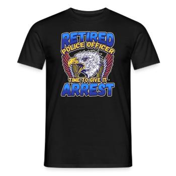 Conception de l’application de la loi pour un agent de police - T-shirt homme - noir - Devant - AI Model Male 178 light (178cm)