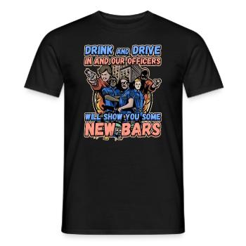 Conception de l’application de la loi pour un agent de police - T-shirt homme - noir - Devant - AI Model Male 178 light (178cm)