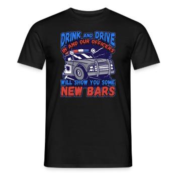 Conception de l’application de la loi pour un agent de police - T-shirt homme - noir - Devant - AI Model Male 178 light (178cm)