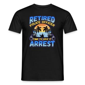 Conception de l’application de la loi pour un agent de police - T-shirt homme - noir - Devant - AI Model Male 178 light (178cm)