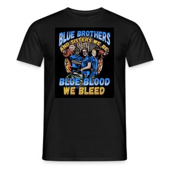 Conception de l’application de la loi pour un agent de police - T-shirt homme - noir - Devant - AI Model Male 178 light (178cm)
