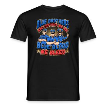Conception de l’application de la loi pour un agent de police - T-shirt homme - noir - Devant - AI Model Male 178 light (178cm)