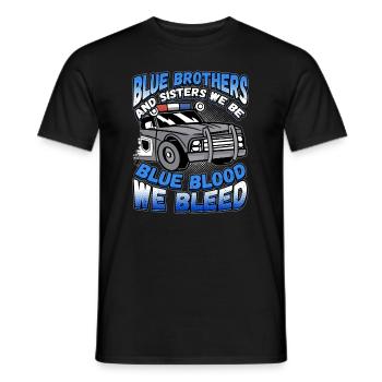 Conception de l’application de la loi pour un agent de police - T-shirt homme - noir - Devant - AI Model Male 178 light (178cm)