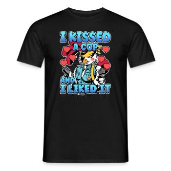 Conception de l’application de la loi pour un agent de police - T-shirt homme - noir - Devant - AI Model Male 178 light (178cm)
