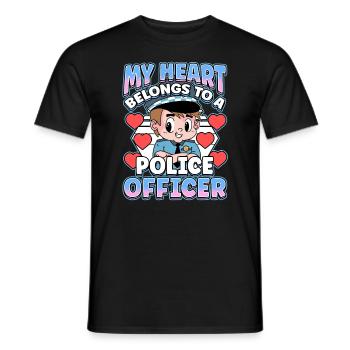 Conception de l’application de la loi pour un agent de police - T-shirt homme - noir - Devant - AI Model Male 178 light (178cm)