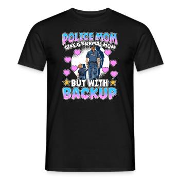 Conception de l’application de la loi pour un agent de police - T-shirt homme - noir - Devant - AI Model Male 178 light (178cm)