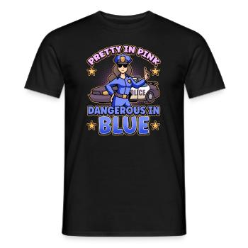 Conception de l’application de la loi pour un agent de police - T-shirt homme - noir - Devant - AI Model Male 178 light (178cm)