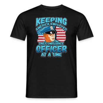 Conception de l’application de la loi pour un agent de police - T-shirt homme - noir - Devant - AI Model Male 178 light (178cm)