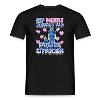 Conception de l’application de la loi pour un agent de police - T-shirt homme - noir - Devant - AI Model Male 178 light (178cm)