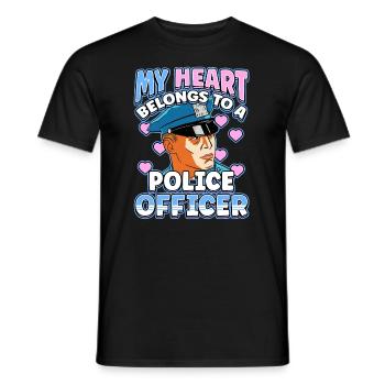Conception de l’application de la loi pour un agent de police - T-shirt homme - noir - Devant - AI Model Male 178 light (178cm)