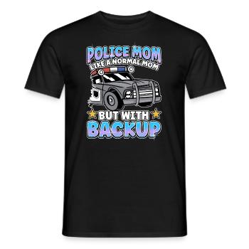 Conception de l’application de la loi pour un agent de police - T-shirt homme - noir - Devant - AI Model Male 178 light (178cm)
