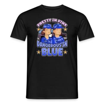 Conception de l’application de la loi pour un agent de police - T-shirt homme - noir - Devant - AI Model Male 178 light (178cm)